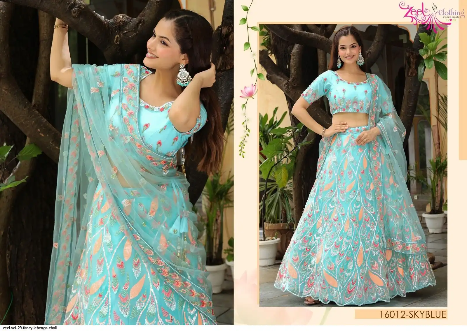 ZEEL VOL 29 FANCY LEHENGA CHOLI 16012SKYBLUE