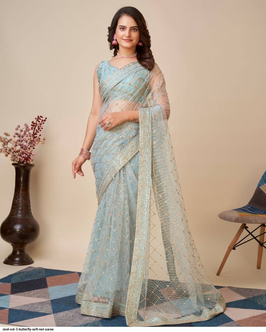 Zeel VOL 3 Butterfly Soft Net Saree