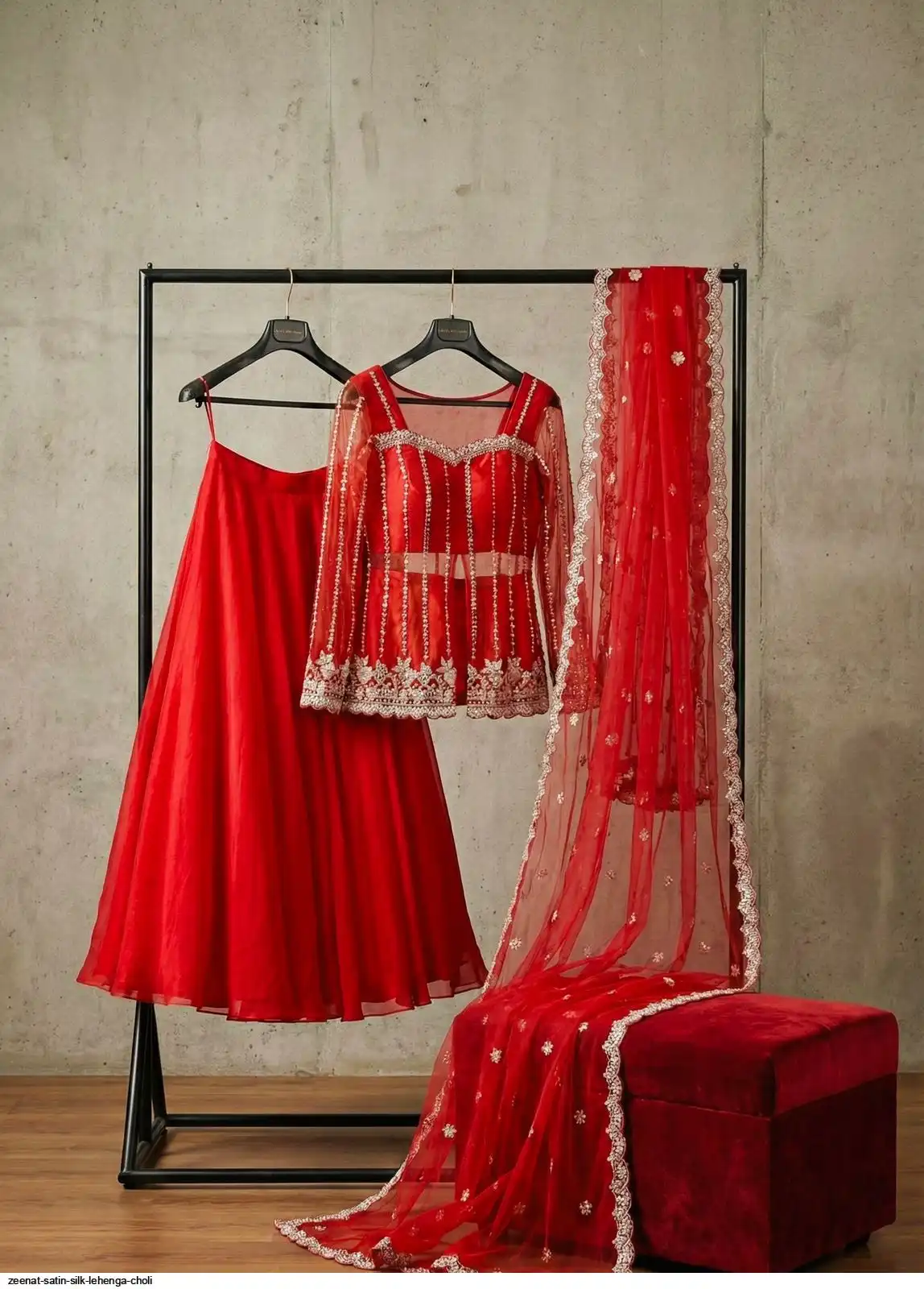 ZEENAT SATIN SILK LEHENGA CHOLI A