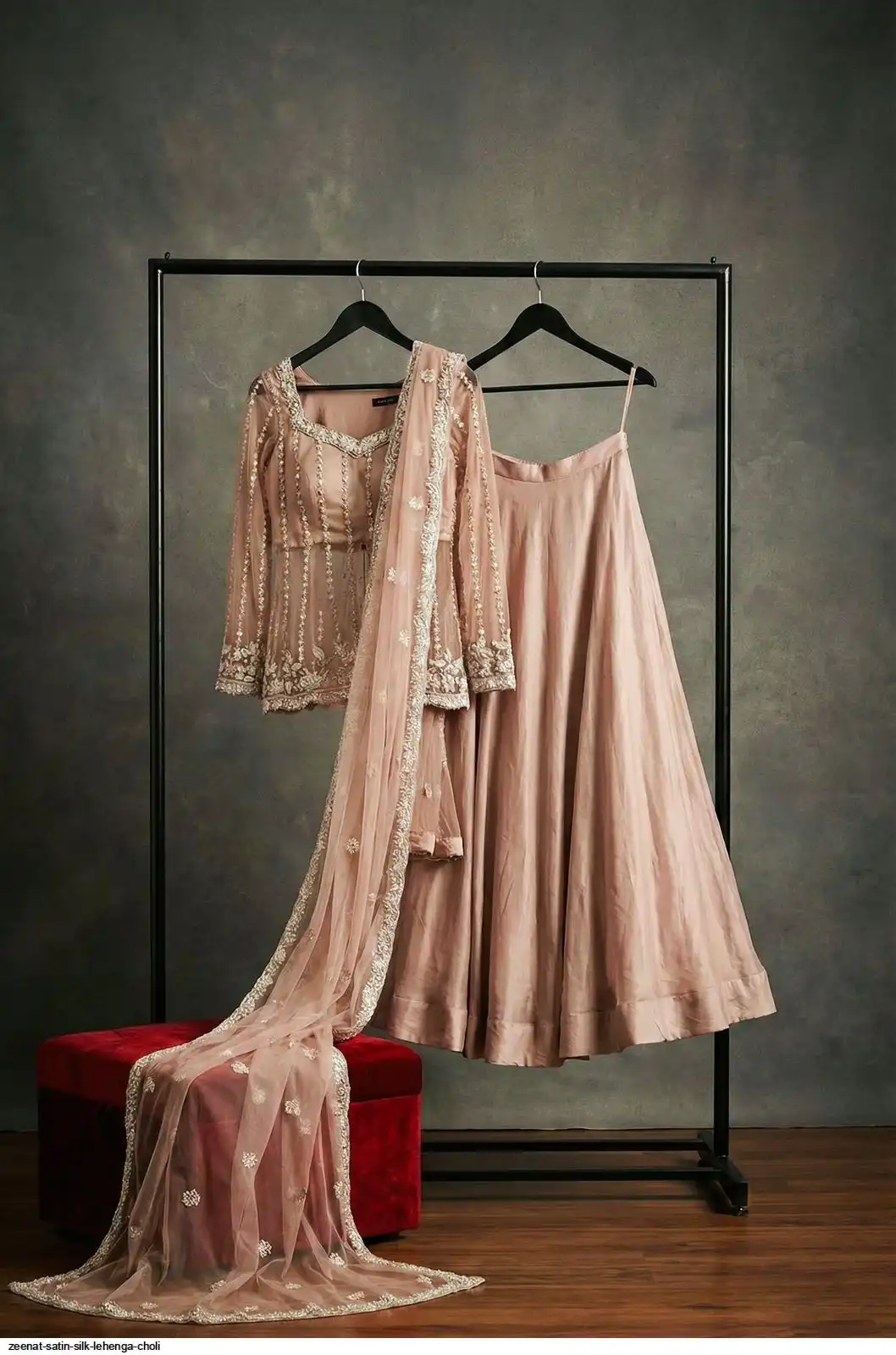 ZEENAT SATIN SILK LEHENGA CHOLI B