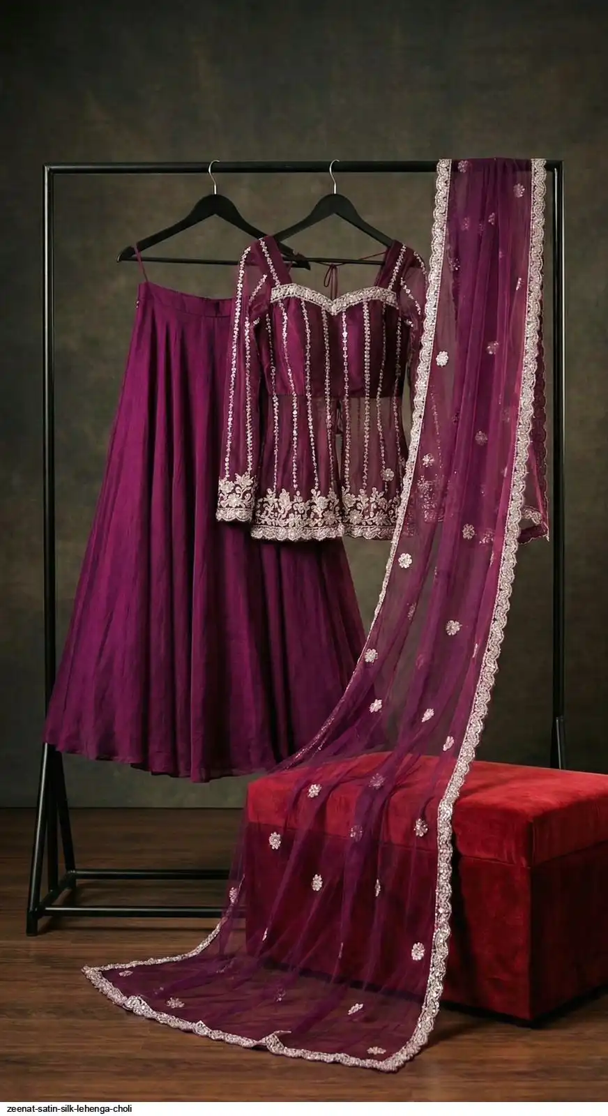 ZEENAT SATIN SILK LEHENGA CHOLI C