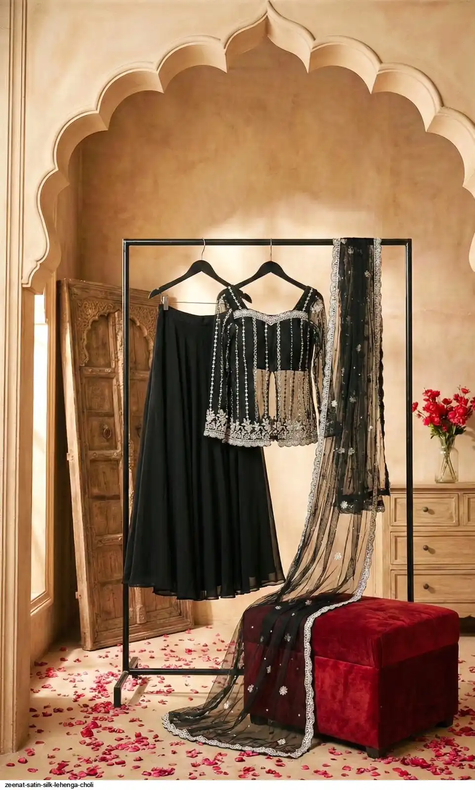 ZEENAT SATIN SILK LEHENGA CHOLI F
