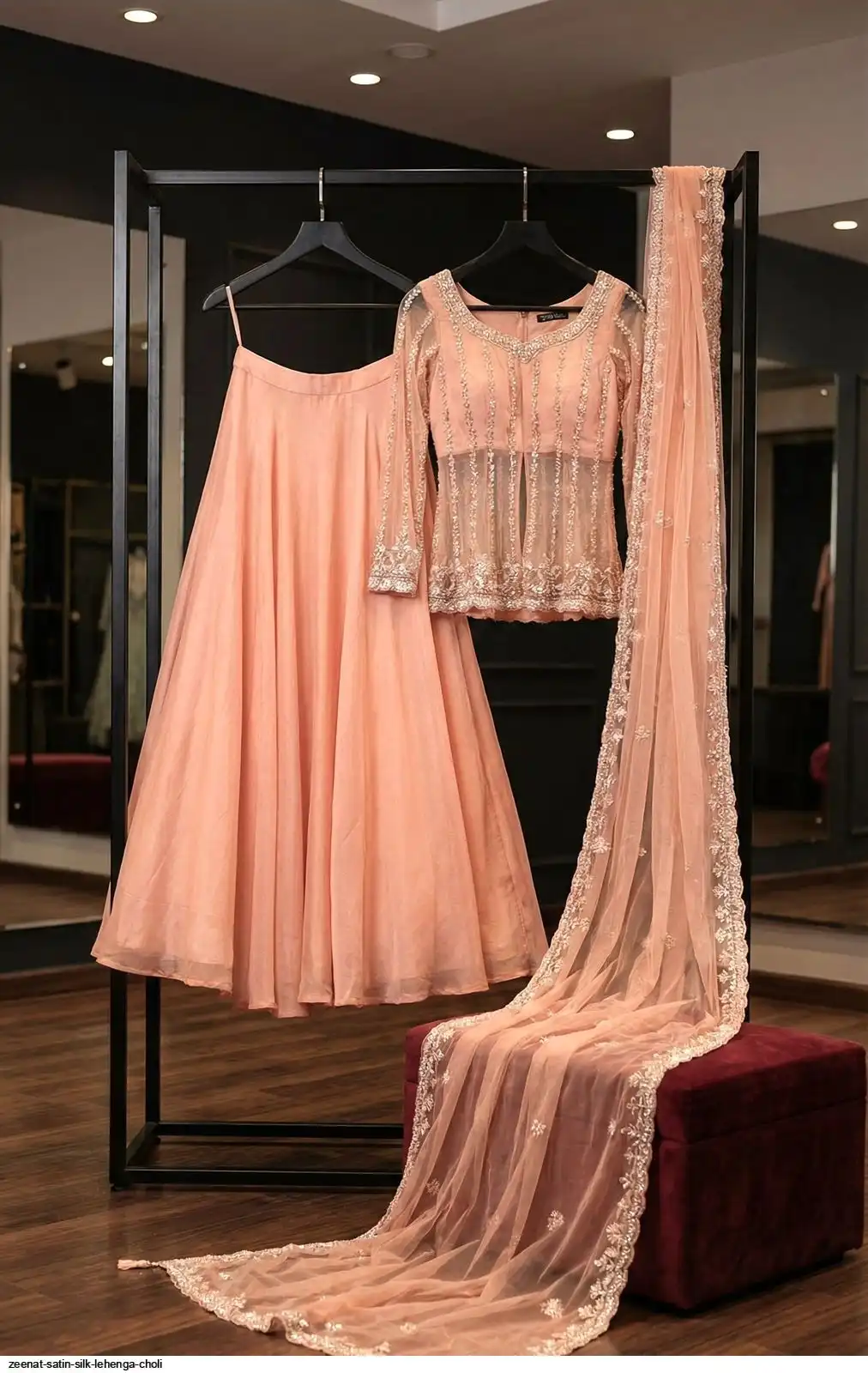 ZEENAT SATIN SILK LEHENGA CHOLI E