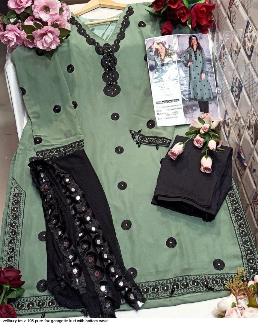 Zellbury TM Z 108 PURE FOX GEORGETTE KURI WITH BOTTOM WEAR Zellbury TM Z 108 PURE FOX GEORGETTE KURI WITH BOTTOM WEAR