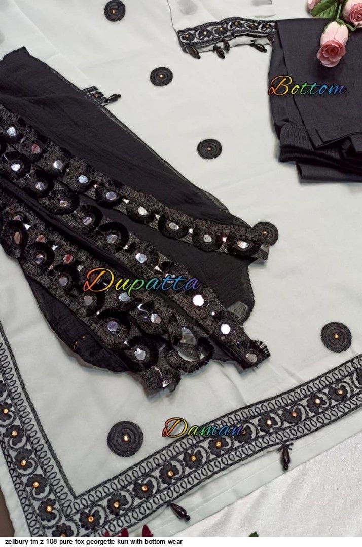 Zellbury TM Z 108 PURE FOX GEORGETTE KURI WITH BOTTOM WEAR