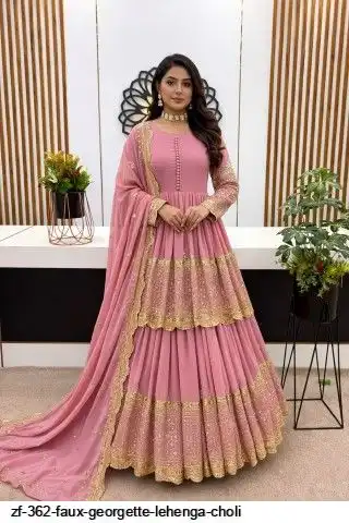 ZF 362 FAUX GEORGETTE LEHENGA CHOLI B
