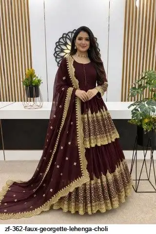ZF 362 FAUX GEORGETTE LEHENGA CHOLI A