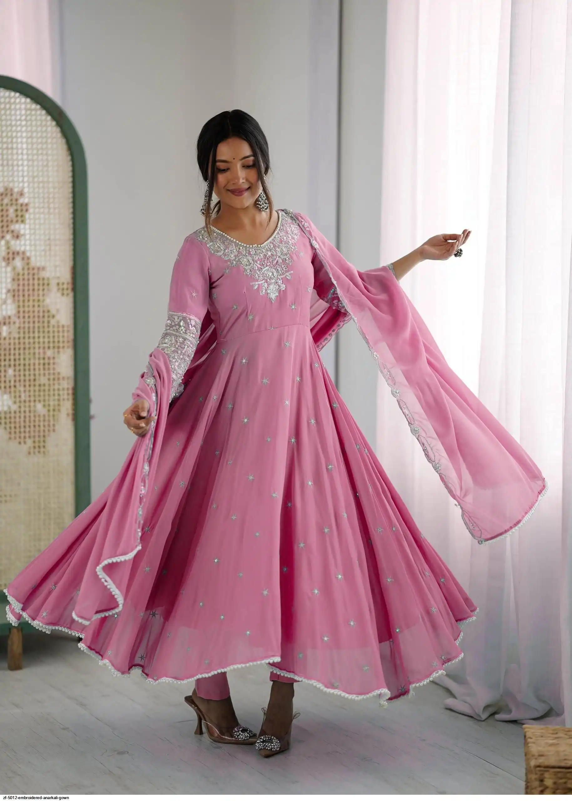 ZF 5012 EMBROIDERED ANARKALI GOWN D