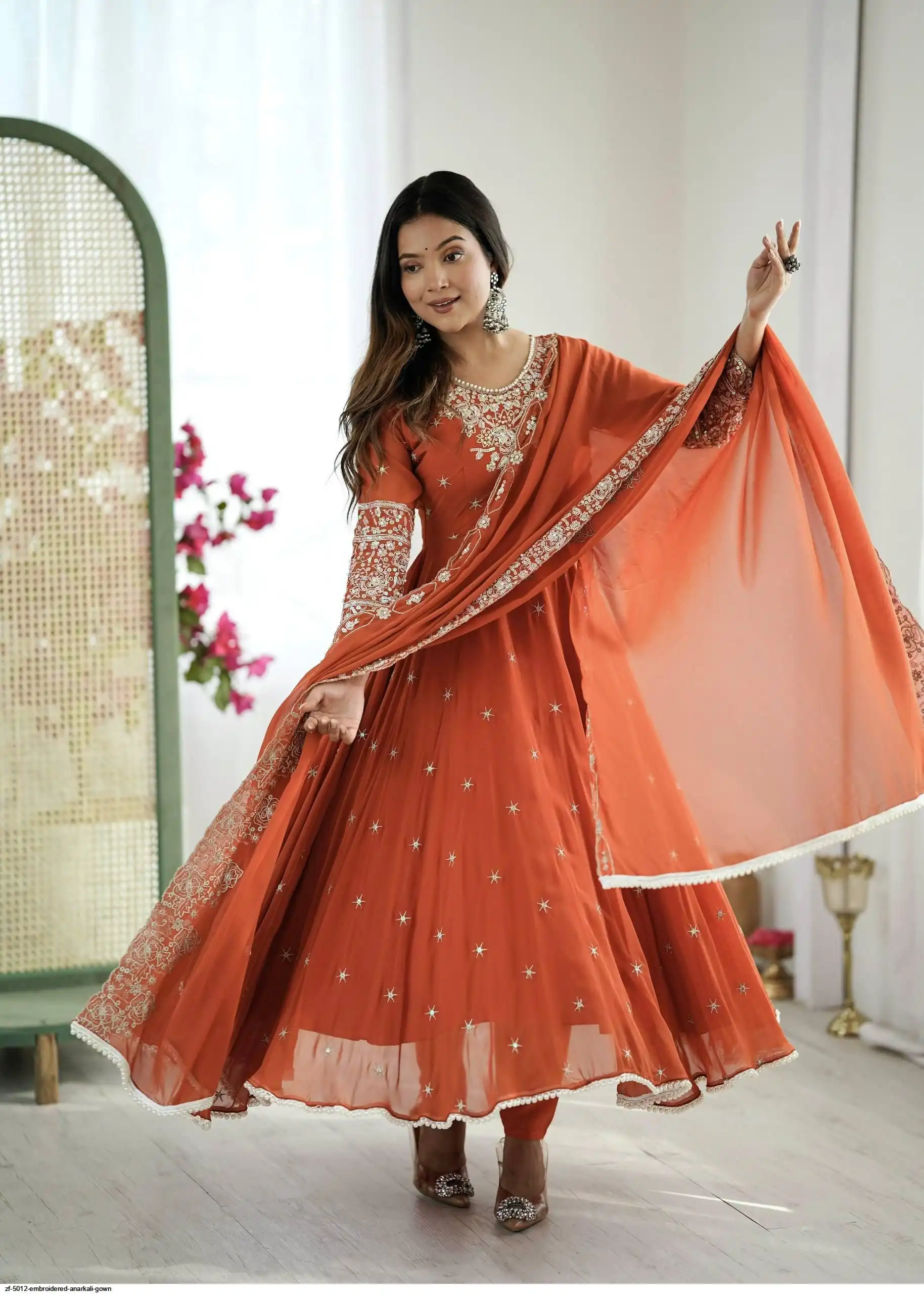 ZF 5012 EMBROIDERED ANARKALI GOWN C