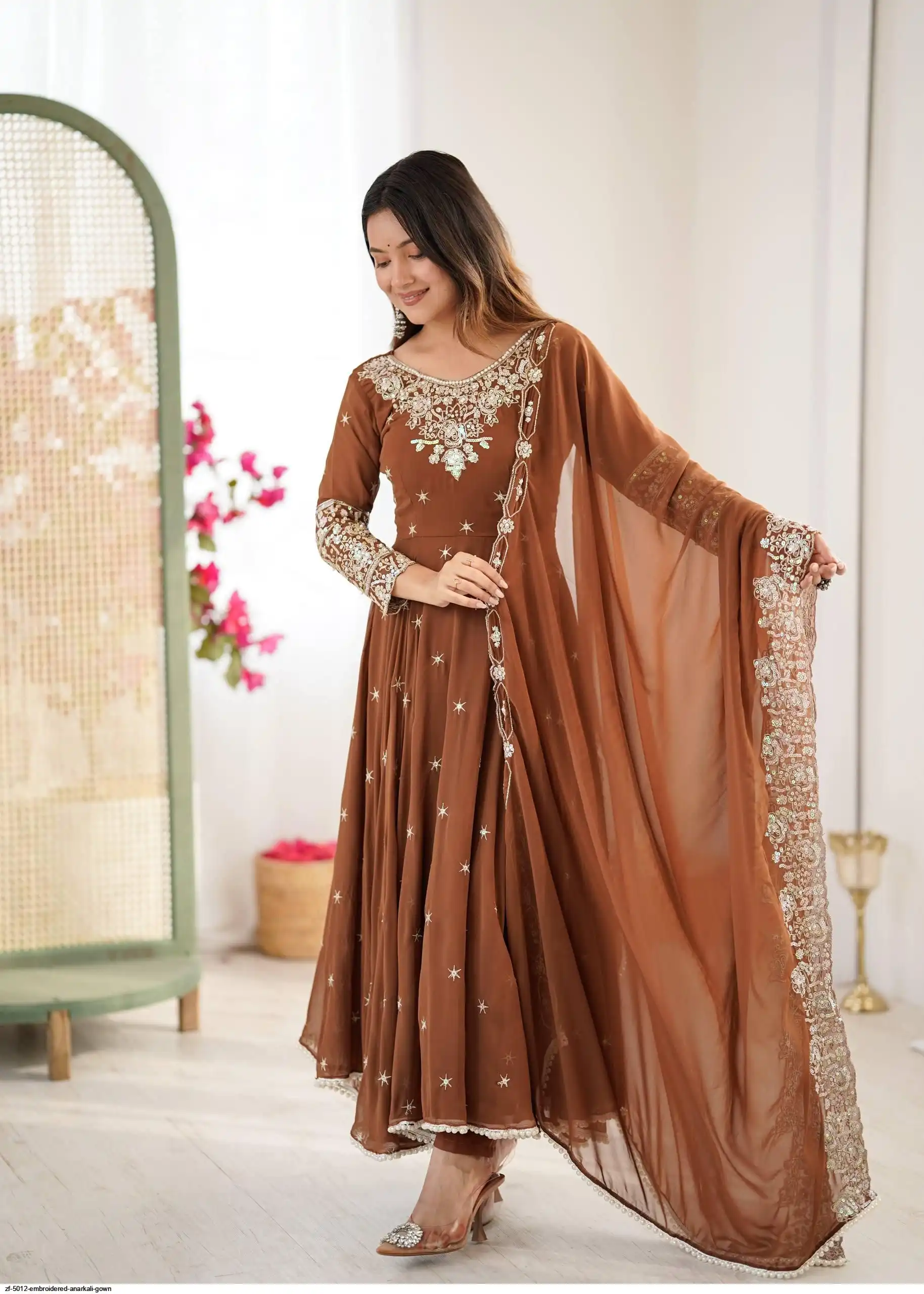 ZF 5012 EMBROIDERED ANARKALI GOWN E
