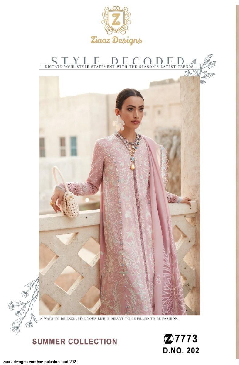 Ziaaz Designs Cambric Pakistani suit 202