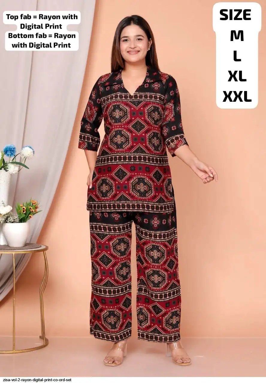 ZISA VOL 2 RAYON DIGITAL PRINT CO ORD SET B