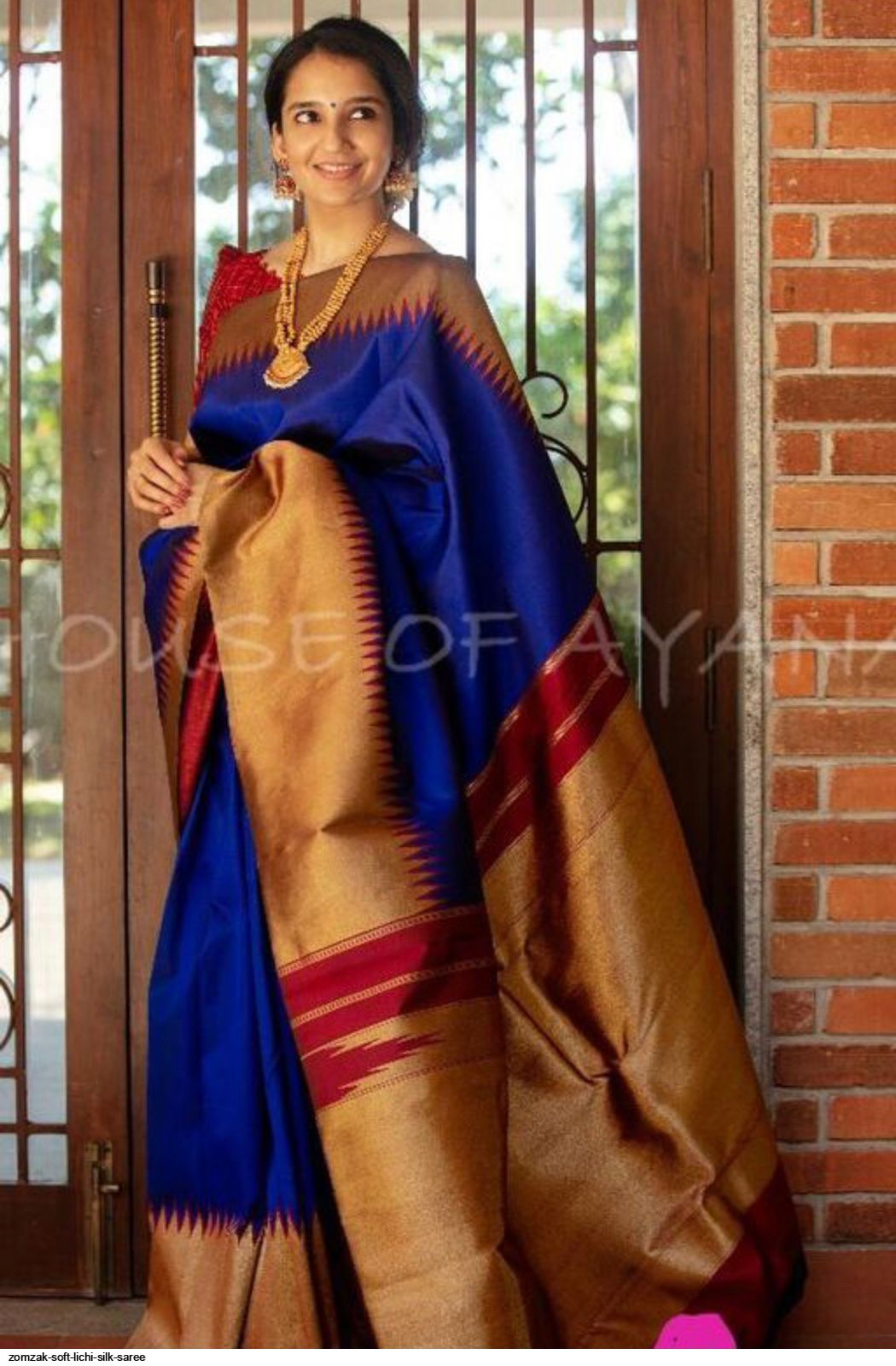 ZOMZAK SOFT LICHI SILK SAREE