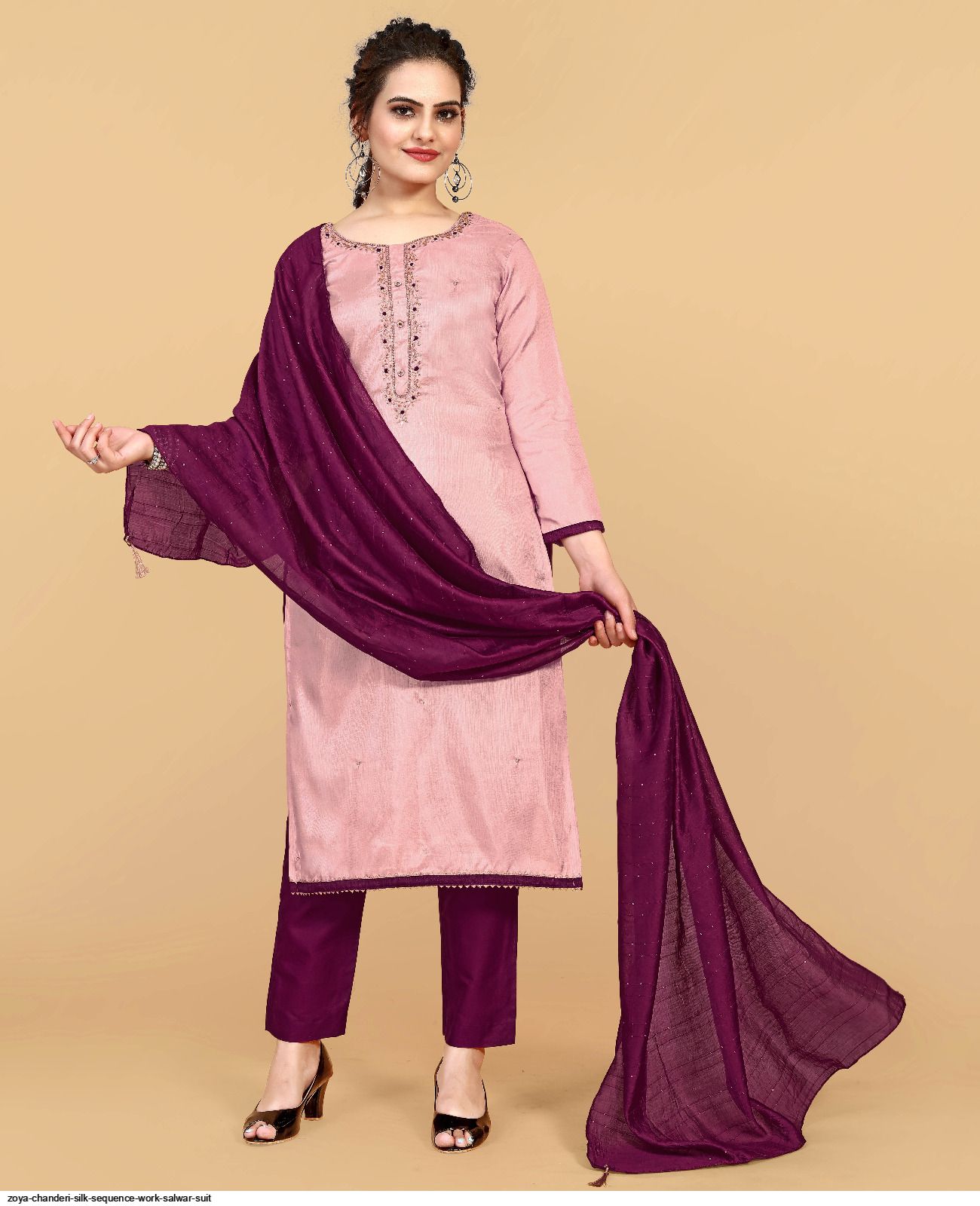 ZOYA CHANDERI SILK SEQUENCE WORK SALWAR SUIT