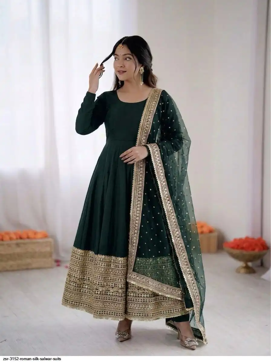 ZSR 3152 ROMAN SILK SALWAR SUITS C