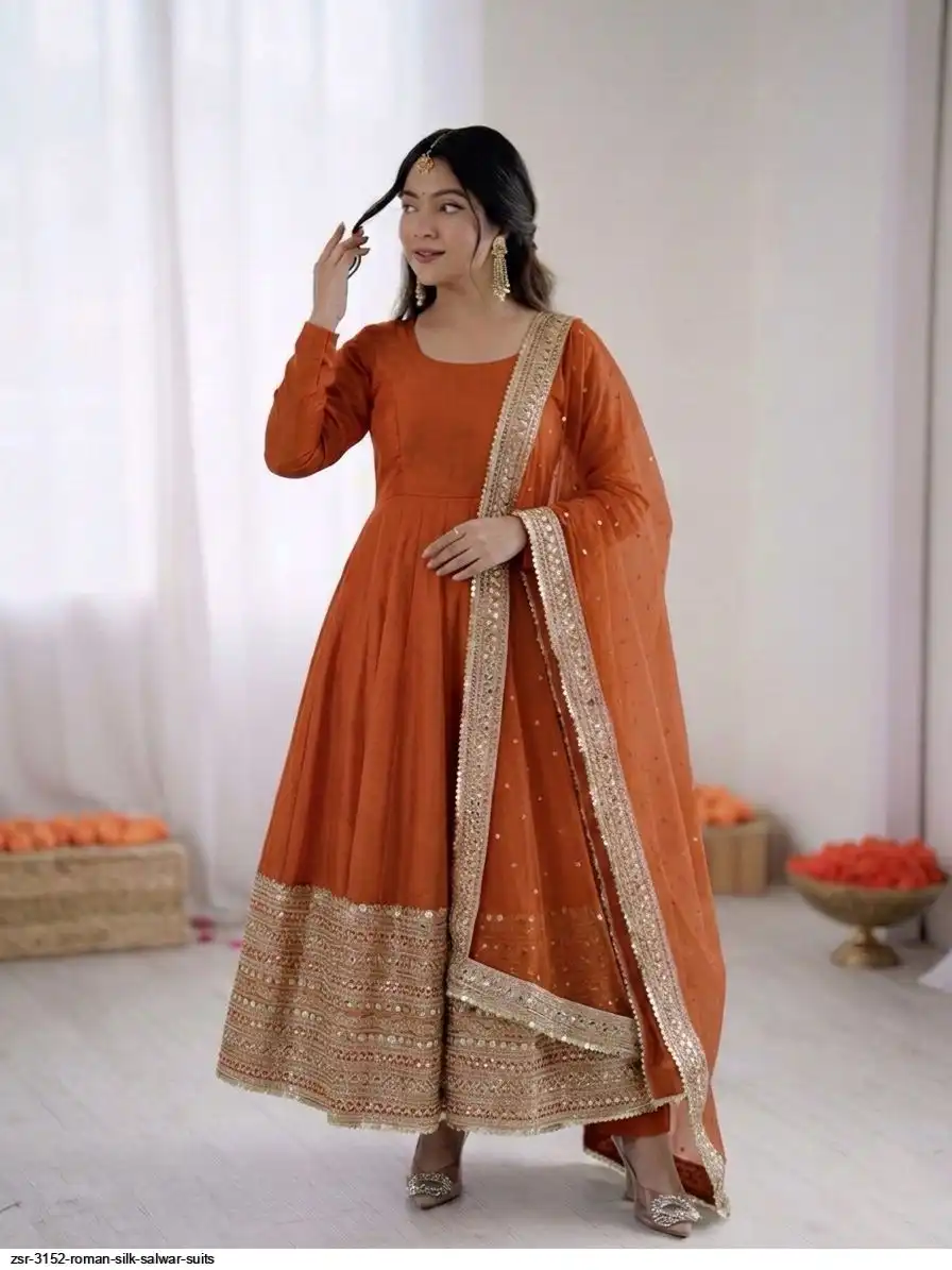ZSR 3152 ROMAN SILK SALWAR SUITS D