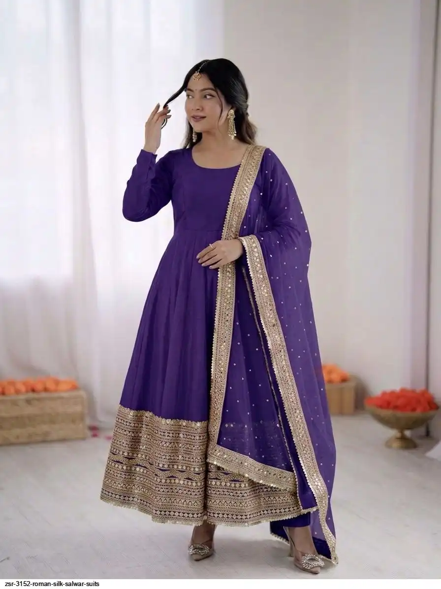 ZSR 3152 ROMAN SILK SALWAR SUITS F