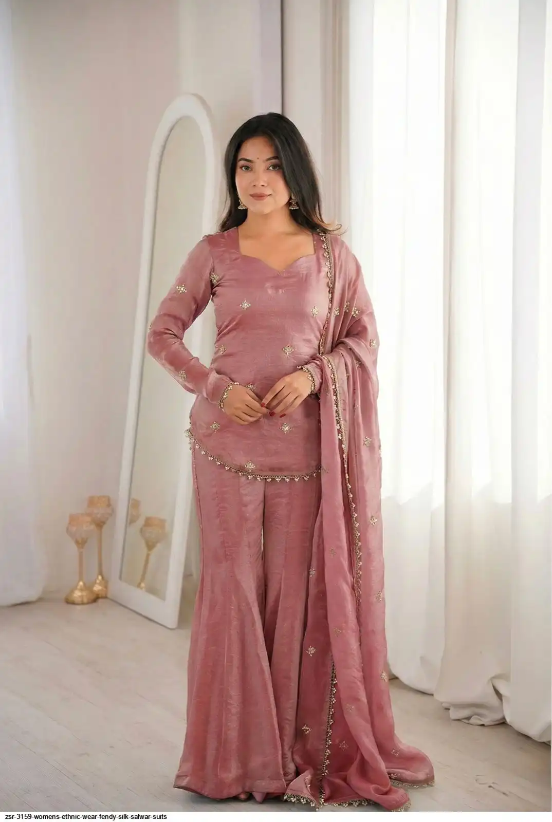 ZSR 3159 WOMENS ETHNIC WEAR FENDY SILK SALWAR SUITS D