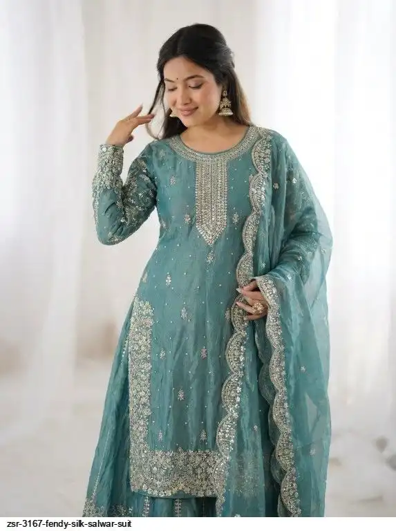 ZSR 3167 FENDY SILK SALWAR SUIT D