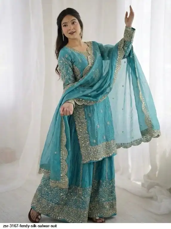 ZSR 3167 FENDY SILK SALWAR SUIT C