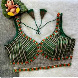 Dhriti Bralette Top, Green Halter Neck Bralette Top