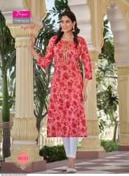 Diya Trends Gulabi Girl Vol 1 by Kajal Style Cotton Kurti Catalog 8 Pcs 