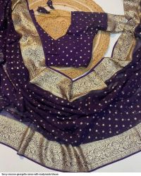 FANCY VISCOSE GEORGETTE SAREE WITH READYMADE BLOUSE