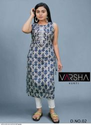 VARSHA MUSLIN MIRROR WORK KURTI WITH LEGGINGS