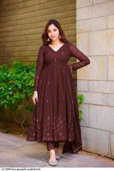 ZD 10044 FAUX GEORGETTE ANARKALI KURTI